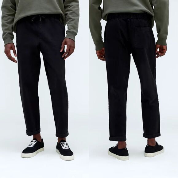 Everlane The Easy Pant Black Pull On Straight Leg Heavyweight Twill Men's XL NWT